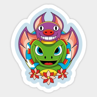 Bat and Lizard Cute Team Sticker